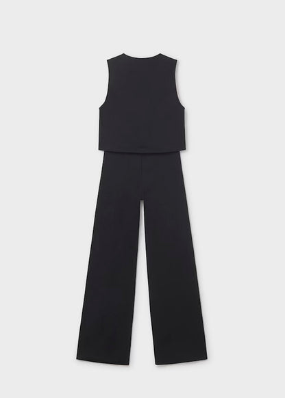 Conjunto pantalón y chaleco color negro