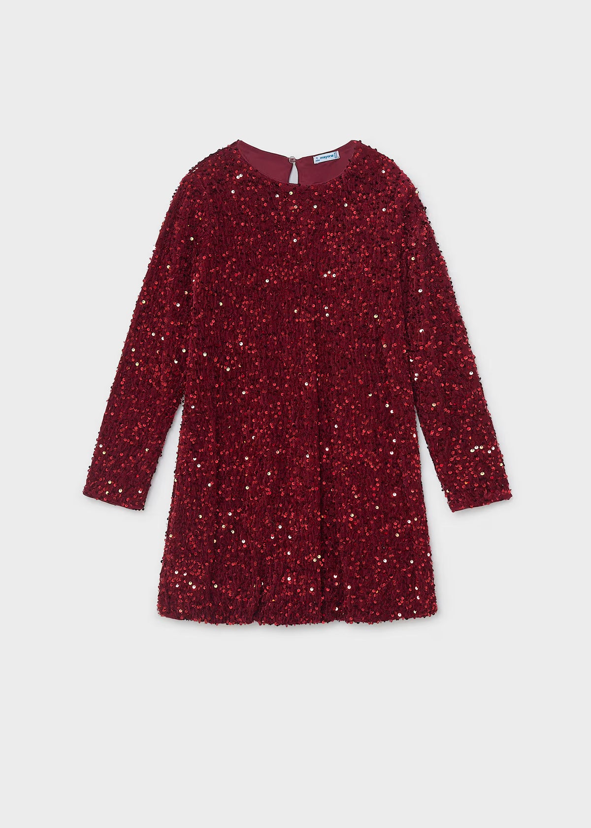 Vestido lentejuelas terciopelo rojo granate