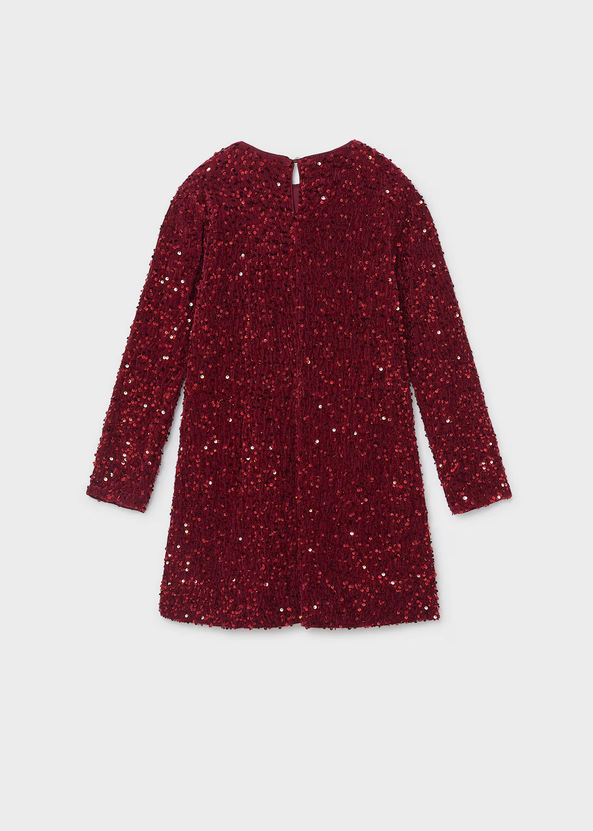 Vestido lentejuelas terciopelo rojo granate