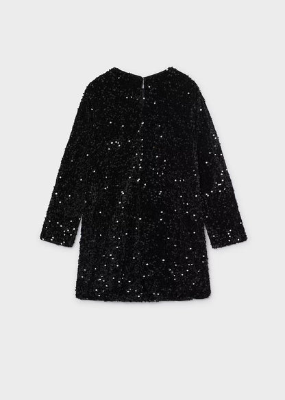 Vestido lentejuelas terciopelo negro