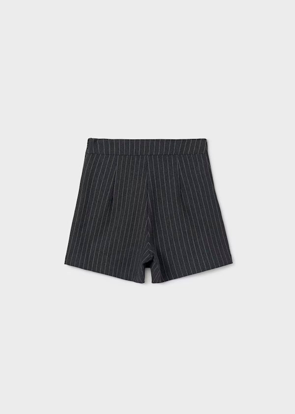 conjunto chaleco y falda a rallas remaches lateral