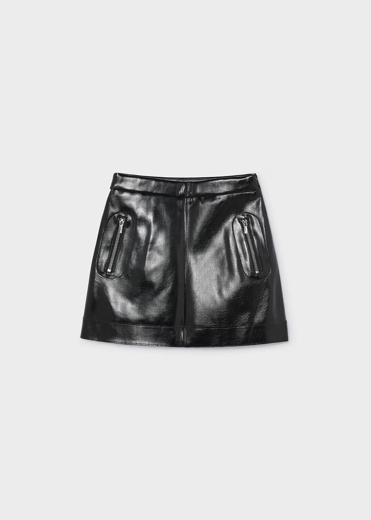 Falda charol color negro