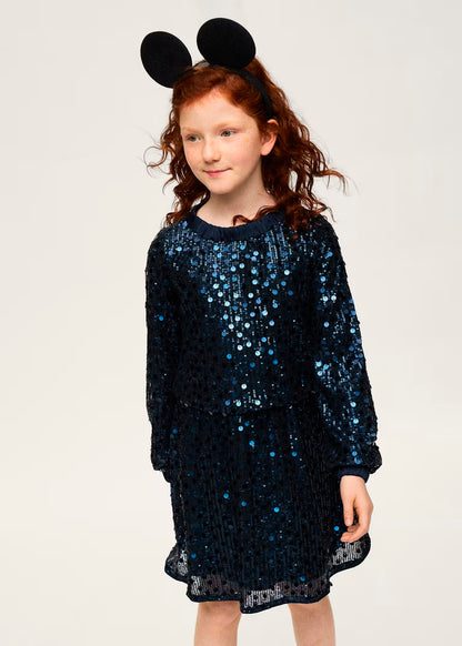 Vestido lentejuelas azul noche