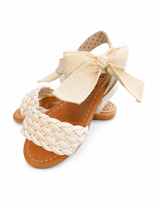 Huarache Juliette Macrame Ice tira Trenza con Moño de listón