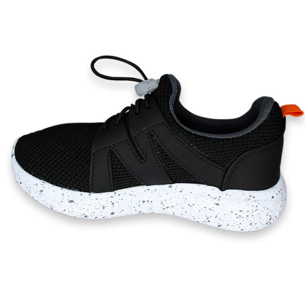 tenis negros con suela blanca con chispas