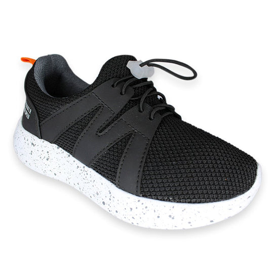 tenis negros con suela blanca con chispas