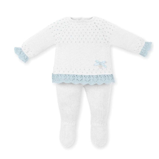 set tejido jersey polaina blanco puntos cielo mac ilusion