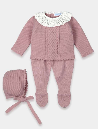 set jersey, polaina y gorro orquidea
