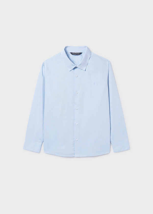 Camisa básica lineas celeste