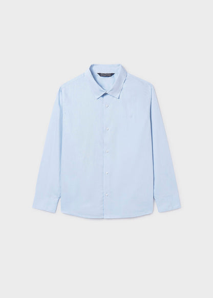 Camisa básica lineas celeste