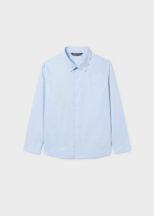 Camisa básica lineas celeste