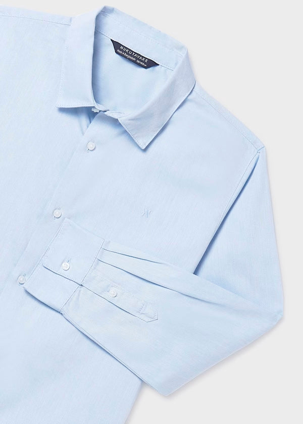 Camisa básica lineas celeste