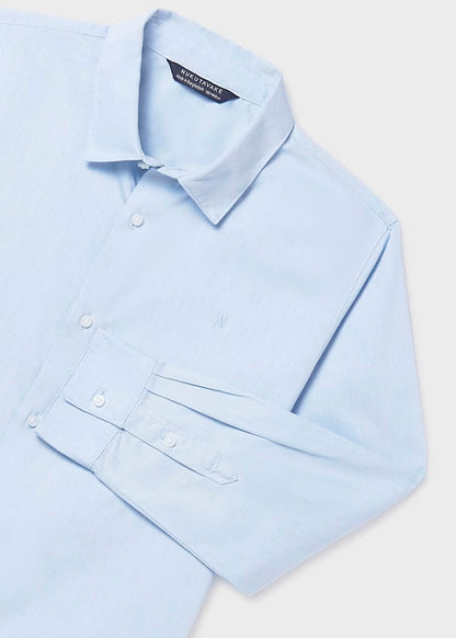 Camisa básica lineas celeste