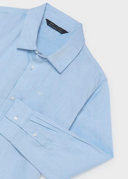 Camisa manga larga color azul celeste