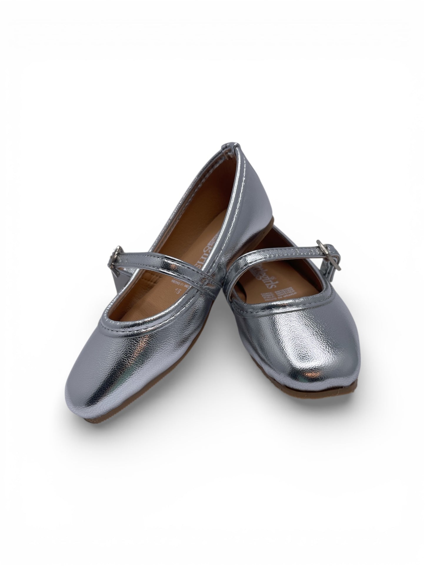 Zapato Plata Metalico Punta cuadrada
