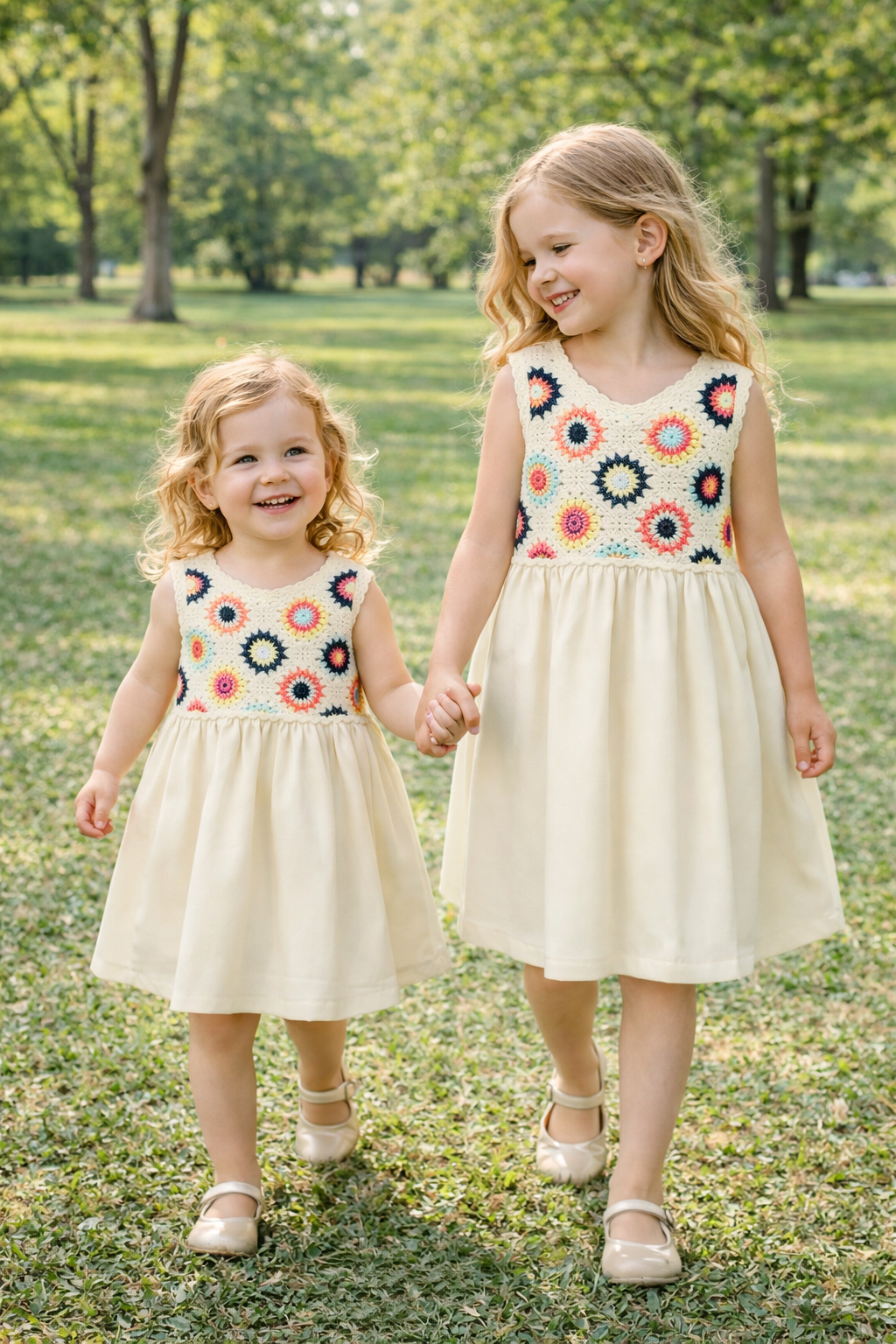 Vestido peto crochet color crudo