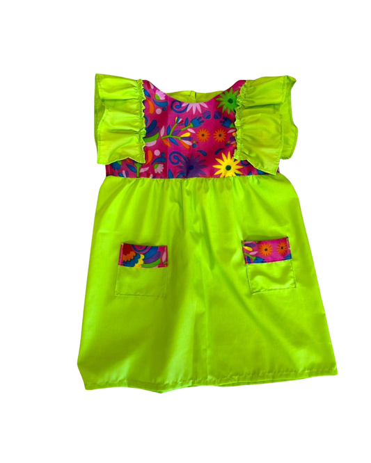VESTIDO ELEMENTOS PATRIOS COLOR VERDE NEON