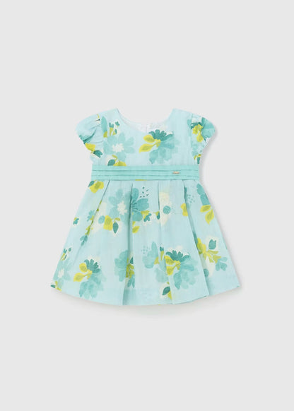 Vestido anis verde flores cinto