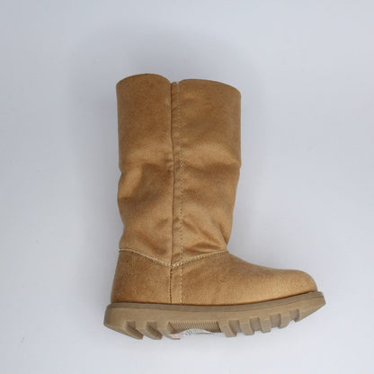 bota alta café con peluche