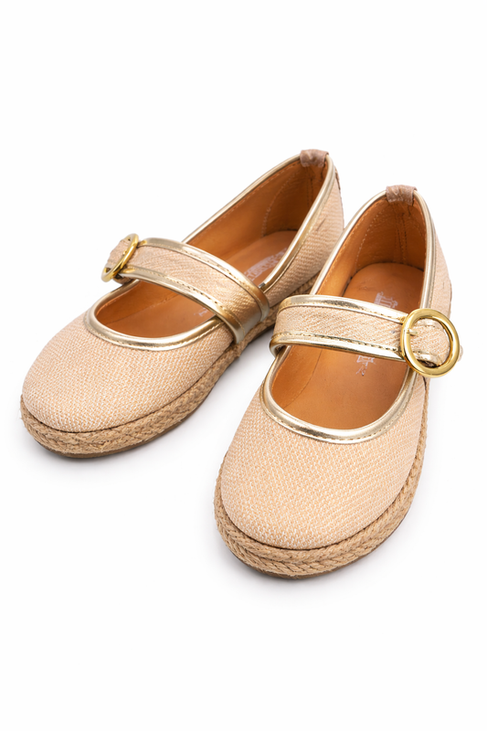 Zapato yute hebilla oro