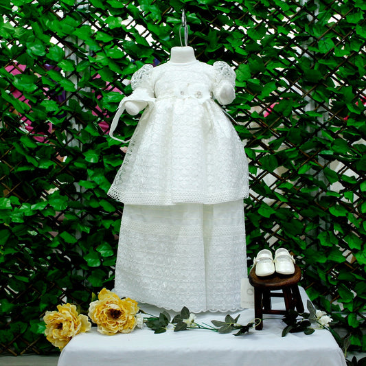 ropon color perla, flores con perlas