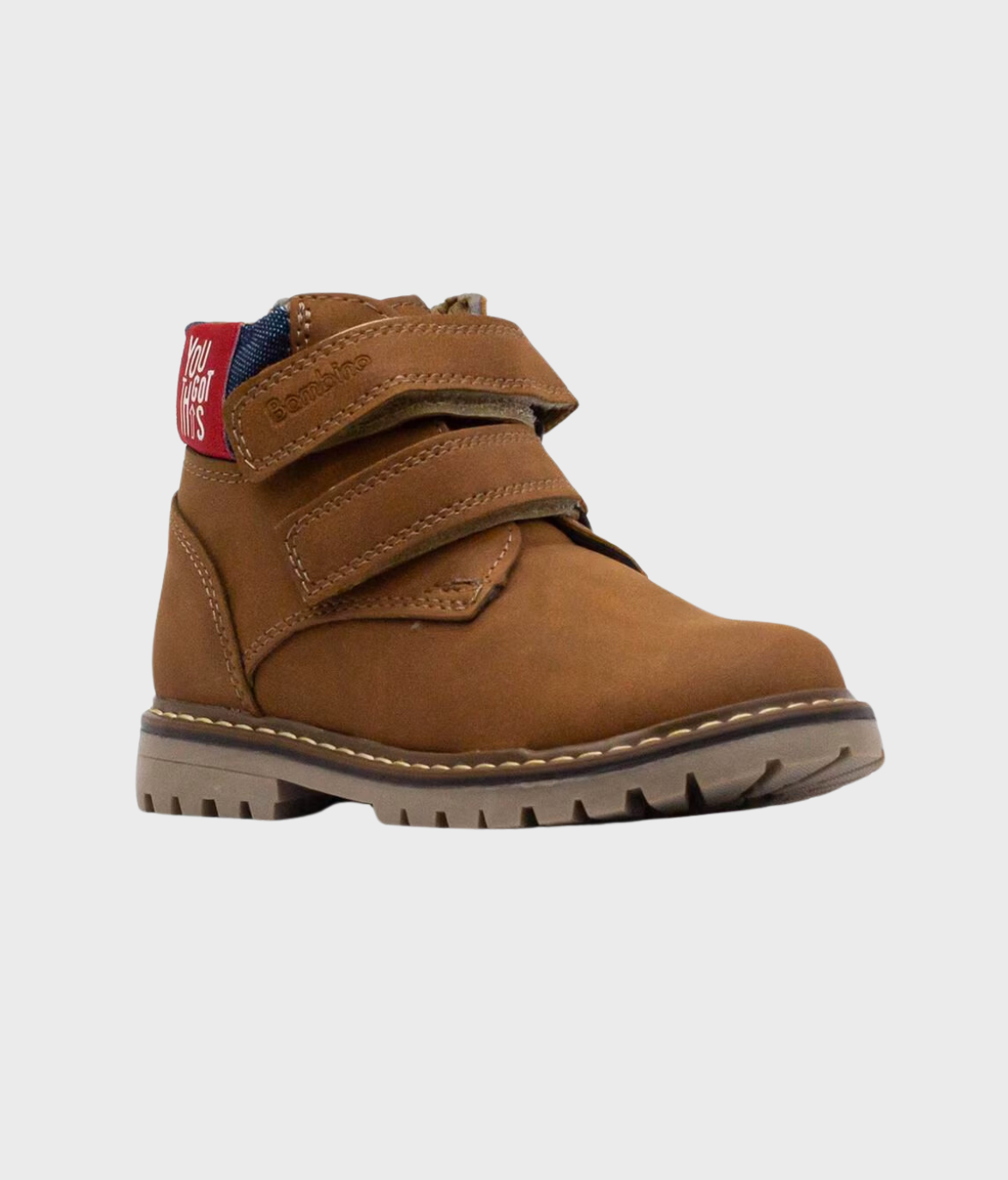 bota café doble velcro