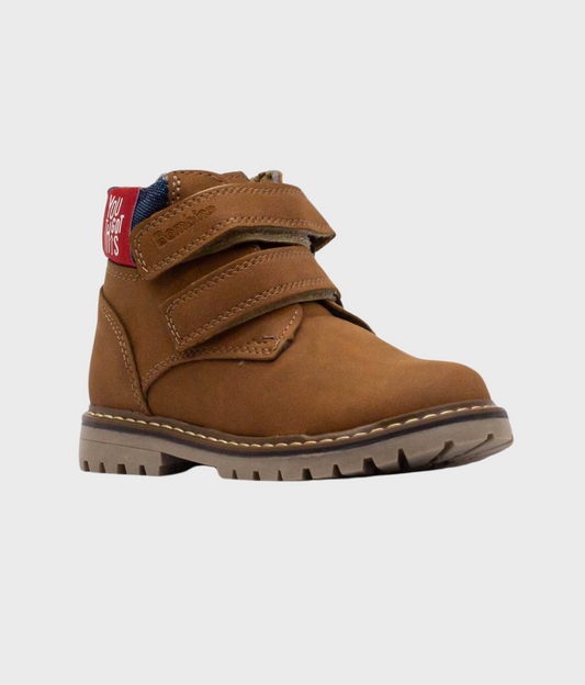 bota café doble velcro