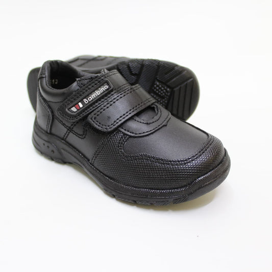 zapato teni escolar con doble velcro color negro