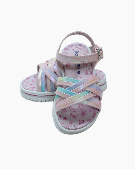 Huarache trenzas tornasol, niña