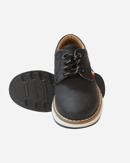 Zapato negro cordones bicolor