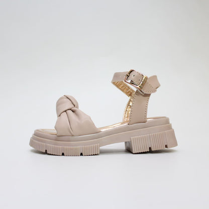 huarache nudo color nude, suela alta