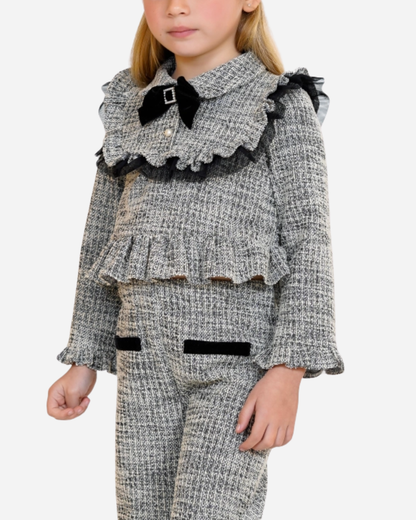 Conjunto jersey manga semi campana y pantalón corte recto