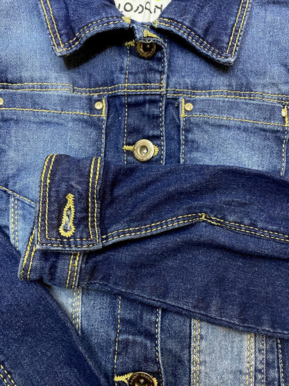 cazadora denim corte vaquero con destellos en bolsas