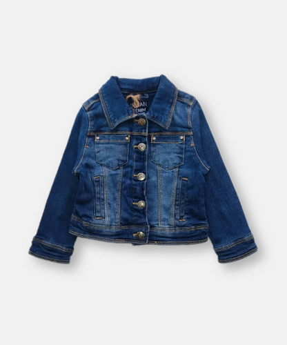 cazadora denim corte vaquero con destellos en bolsas