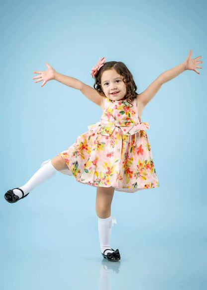 Vestido flores fiucsia
