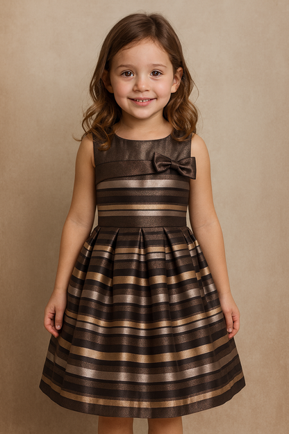 Vestido Lineas horizontales Oro y Negro