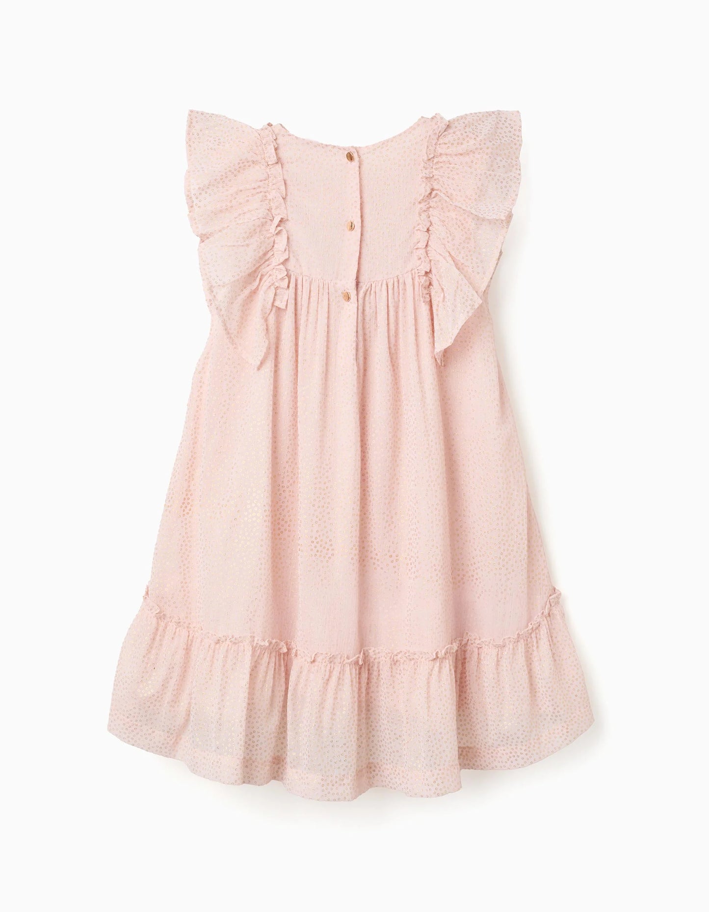 Vestido crepe rosa claro