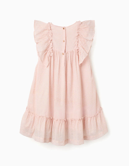 Vestido crepe rosa claro