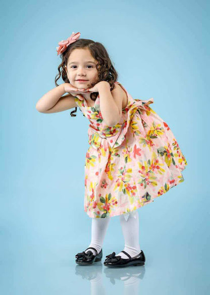 Vestido flores fiucsia