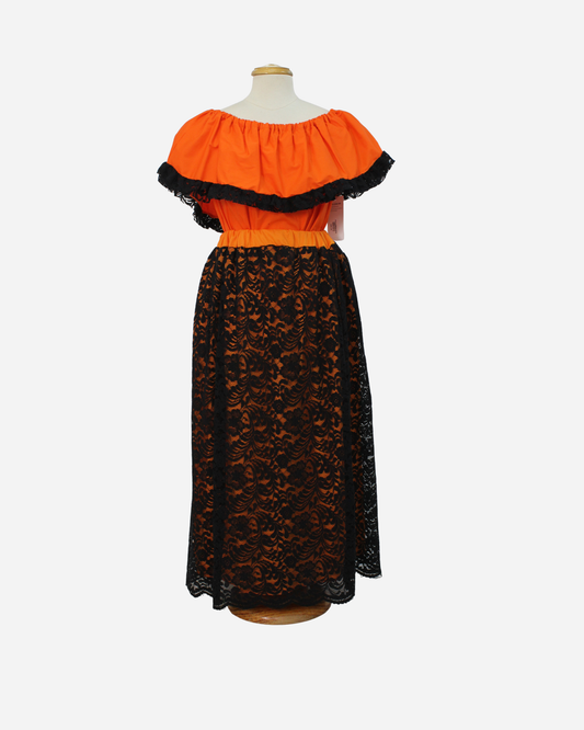 SET CATRINA BLUSA CAMPESINA Y FALDA MOTIVOS DIA DE MUERTOS