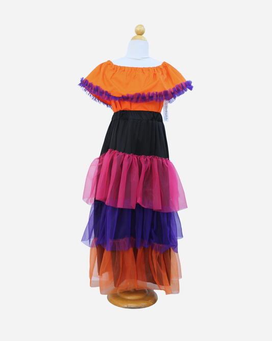 SET CATRINA BLUSA CAMPESINA Y FALDA MOTIVOS DIA DE MUERTOS