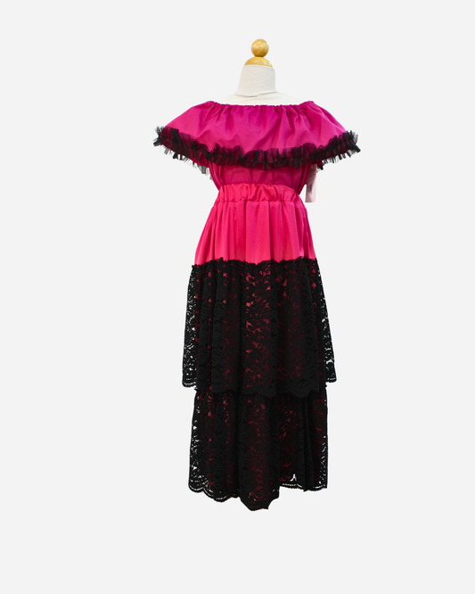 SET CATRINA BLUSA CAMPESINA Y FALDA MOTIVOS DIA DE MUERTOS