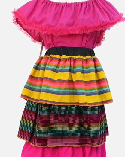 SET CATRINA BLUSA CAMPESINA Y FALDA MOTIVOS DIA DE MUERTOS