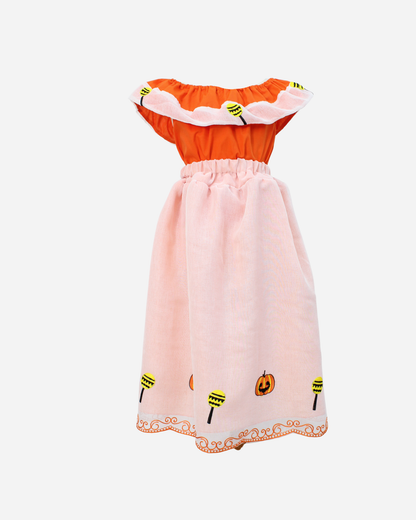 SET CATRINA BLUSA CAMPESINA Y FALDA MOTIVOS DIA DE MUERTOS