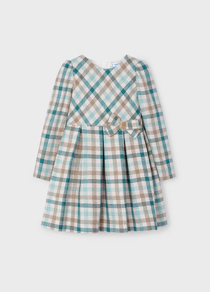 Vestido mayoral cuadros esmeralda