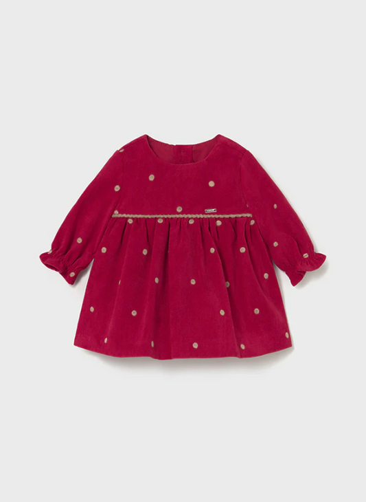 Vestido fantasía guinda puntos