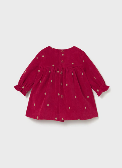 Vestido fantasía guinda puntos