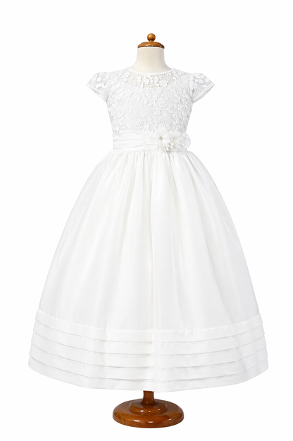 Vestido de comunión blanco talle bordado
