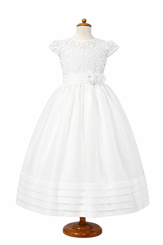 Vestido de comunión blanco talle bordado
