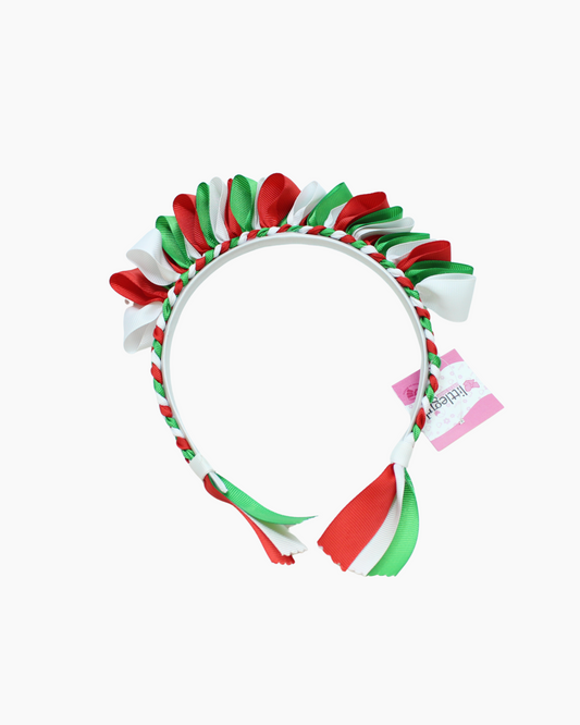 Diadema Jazmin Mariachi blanco verde y rojo